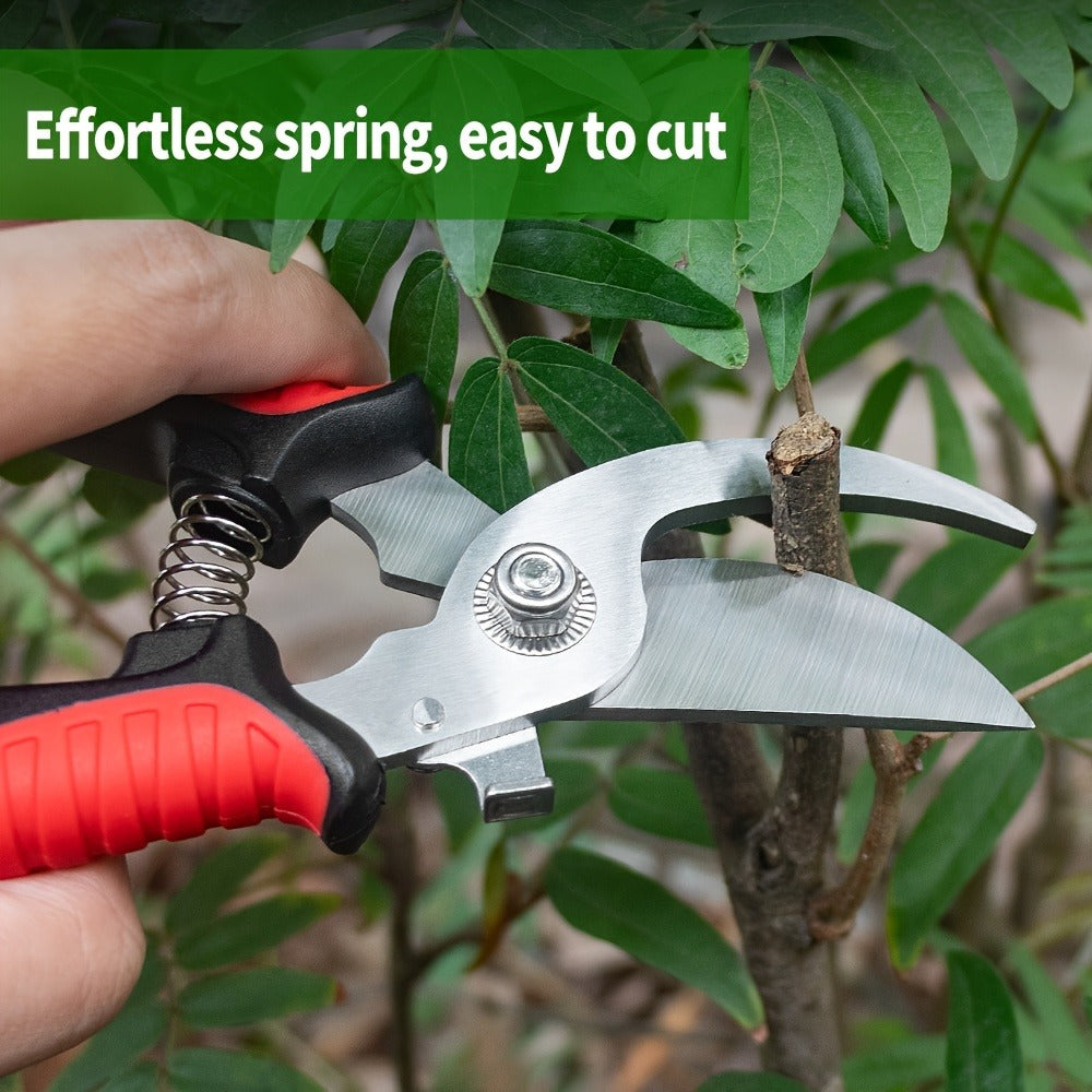 Bypass Pruning Shears 2-Pack - Ambidextrous High-Carbon Steel Fruit Scissors for Left & Right Hand, Garden Trimming Shears, Bonsai & Pot Beautification Cutter