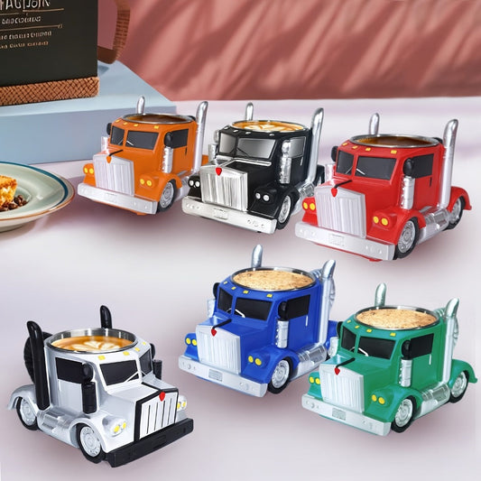 Semi Truck Coffee Mug Handmade Semi-Truck Shaped Cup – Creative Novelty Coffee Tea Mug, Unique Trucker Gift for Men, Truck Drivers & Coffee Lovers – Blue & Black