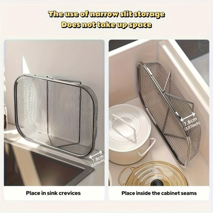 Expandable Stainless Steel Colander & Drain Basket, Adjustable Strainer for Vegetables, Fruits & Kitchen Sink Use