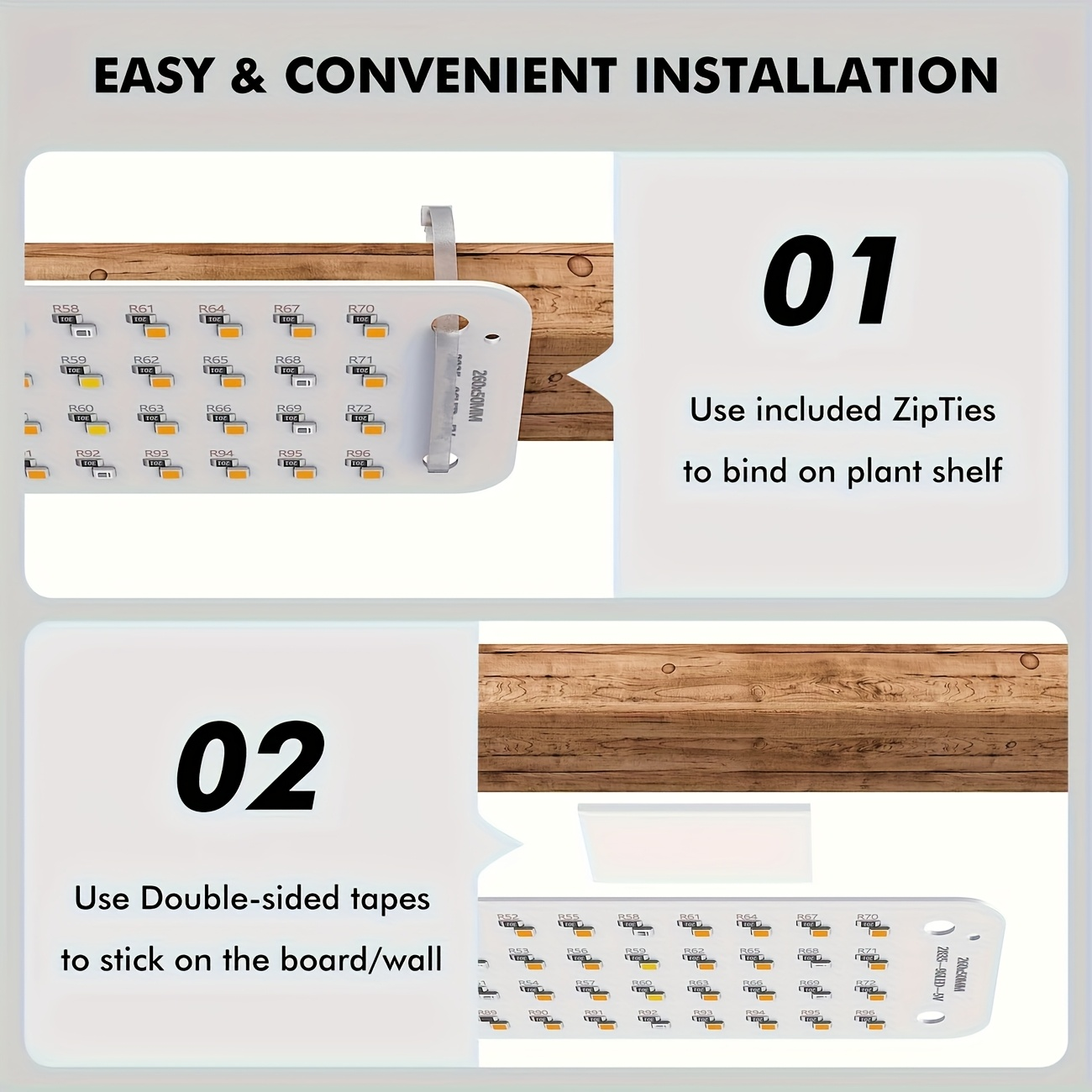 Four-Panel 5V USB Plant Light Kit with 96-LED Boards, Timer Controller and Shelf Mounting Pieces