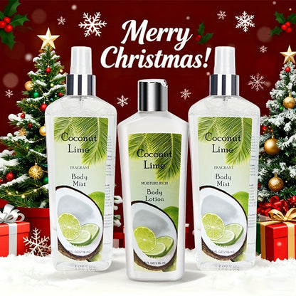 Body Care Gift Set for Women 3pcs – Body Wash, Lotion & Perfume Long-Lasting Fragrance Moisturizing Skin Care Kit Sweet Bloom Cherry Blossom Coconut Lime Lavender