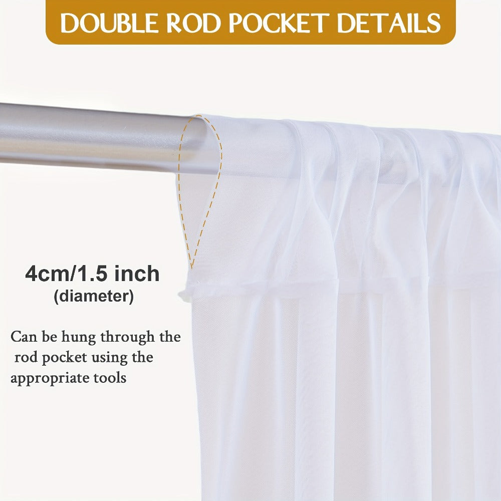 Six-Pack 63-by-118-Inch Sheer Chiffon Wedding Drape Curtains in 12 Source-Labeled Color Options