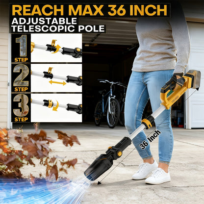 Cordless Leaf Blower Bare Tool for DeWalt 20V Max Battery Platform with Telescoping Tube and Adjustable Outlet