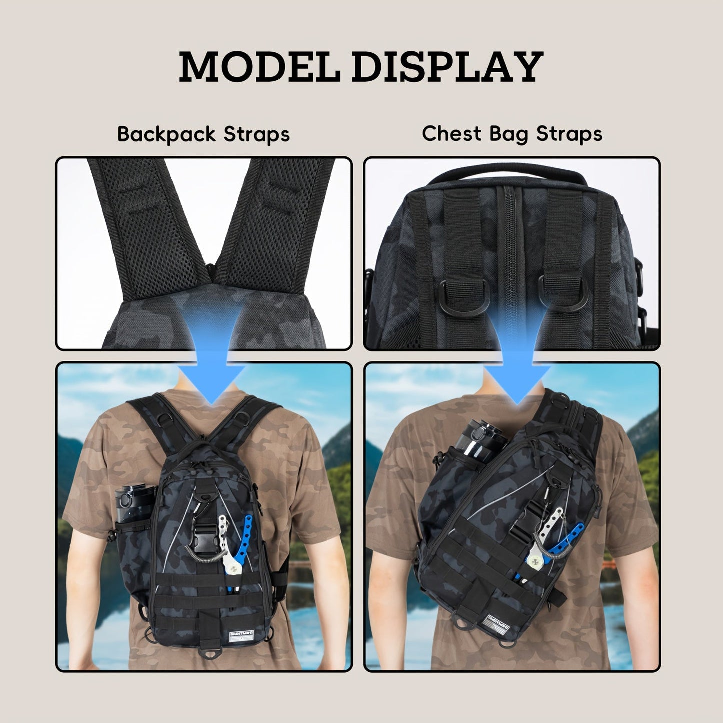 Waterproof Fishing Backpack Tackle Sling Bag – Rod Holder Daypack for Shore, Kayak & Fly Fishing | Men Women Outdoor Gear