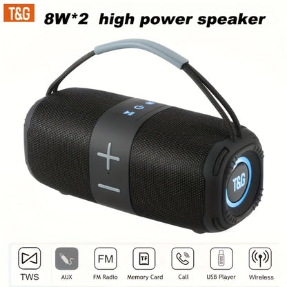 TG668 IPX4 Waterproof Portable Bluetooth Speaker with Color LED Breathing Light – High Power Outdoor Wireless Speaker, TWS Stereo, FM Radio, USB/TF, AUX, Connects Phone Tablet TV, Holiday Gift