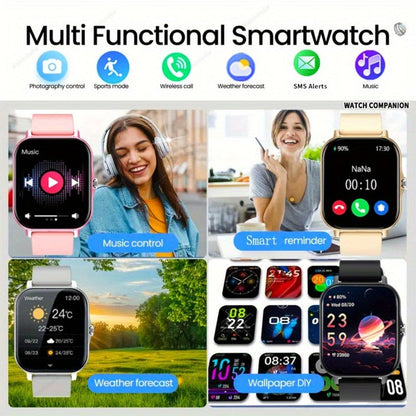 Smartwatch Gift with Metal Strap, Wireless Calling, Music Player and App Alerts in Four Colors