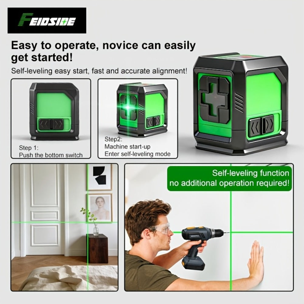 Green Laser Level Self Leveling Cross Line Horizontal Vertical Green Beam Laser with 39 Inch Adjustable Tripod Rotating Head for Home Decoration Construction Tiling Alignment