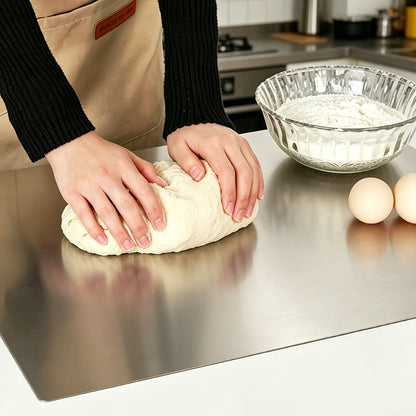 Stainless Steel Cutting Board & Rolling Pastry Board – Non-Slip Kitchen Prep Mat with Butcher Block Surface