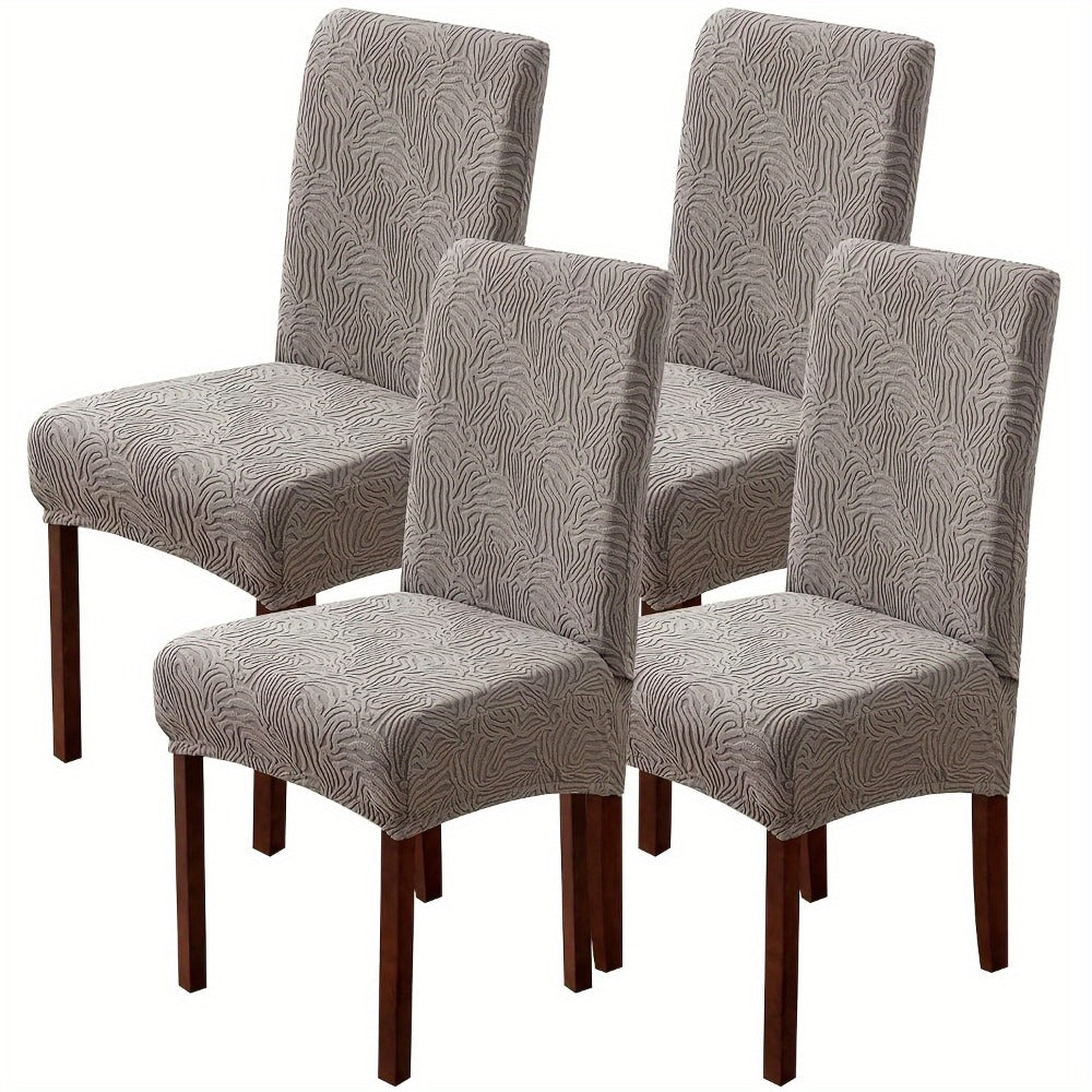 Chair Cover Set of 4 or 6 Stretch Jacquard Dining Slipcovers in Eight Available Color Choices
