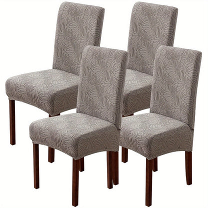 Chair Cover Set of 4 or 6 Stretch Jacquard Dining Slipcovers in Eight Available Color Choices
