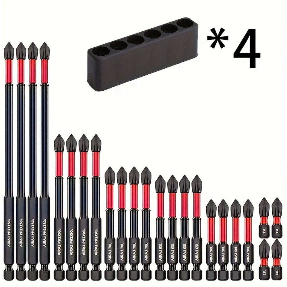 Magnetic PH2 Screwdriver Bit Set with 2-, 24- or 60-Piece Checkout Options and Mixed Lengths