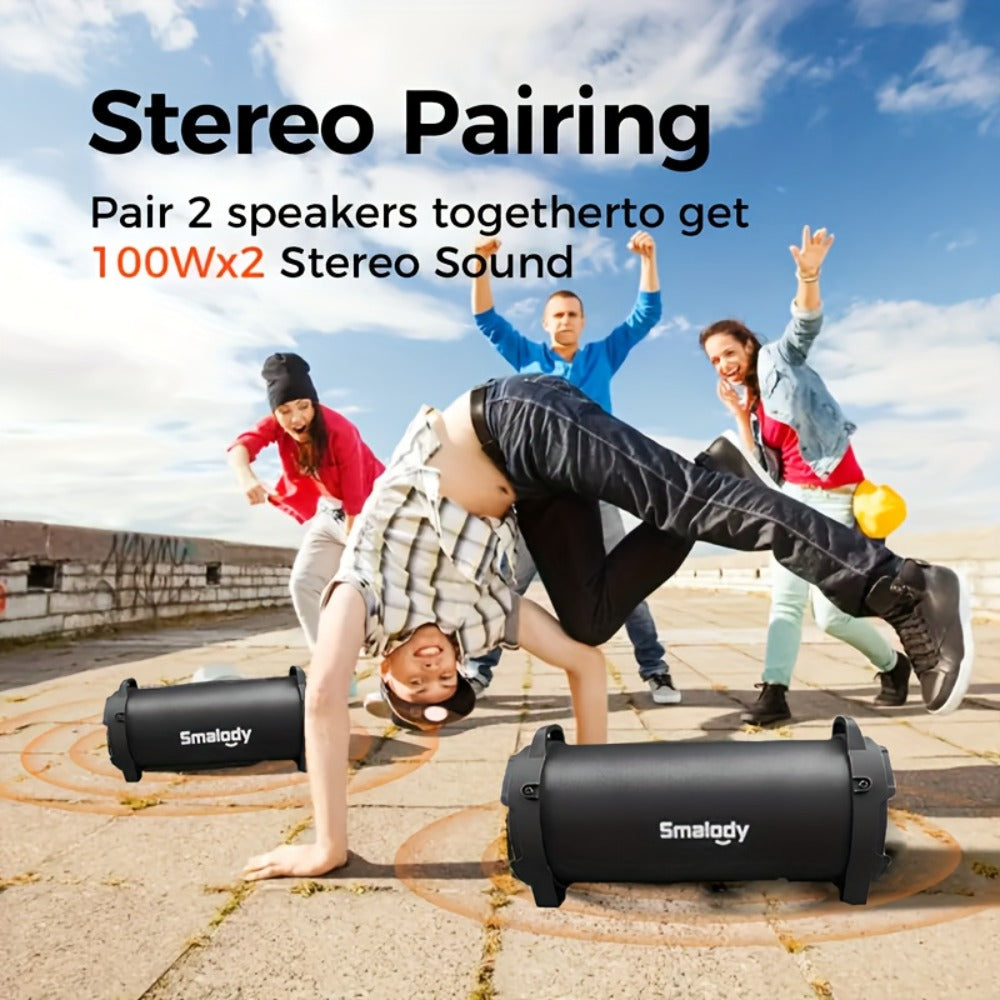 Large Outdoor Boombox Speaker Portable Loud Stereo System – Powerful Wireless Bluetooth Boombox for Home, Backyard, Tailgate, Beach, Camping, and Outdoor Party Use