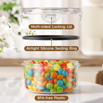 Food Storage Containers 16-, 28- or 48-Piece Pantry Set with Snap-On Lids, Labels and Markers