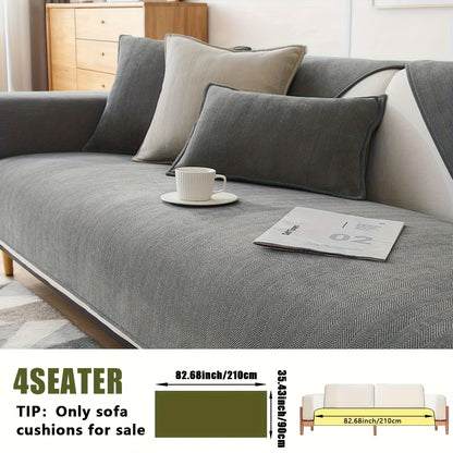 Sofa Cover Ribbed Chenille Stretch Panels with Non-Slip Design for 1 to 4 Seats, Armrests or Cushions