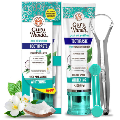 Hydroxyapatite Whitening Toothpaste Fluoride Free – Natural Teeth Whitening for Sensitive Teeth Stain Removal Fresh Breath Enamel Remineralization Support Daily Oral Care Non-Abrasive Clean Formula