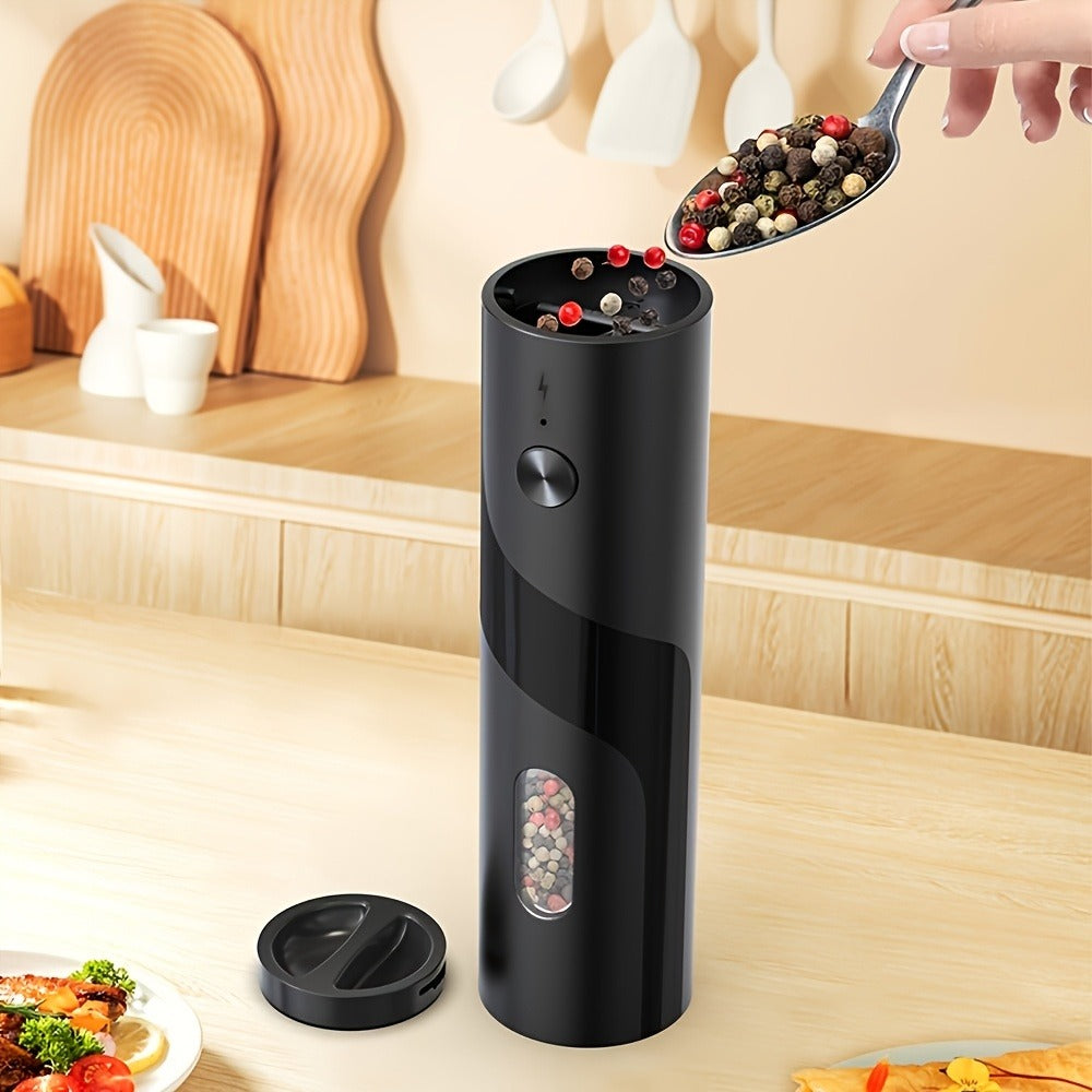 Electric Salt and Pepper Grinder Set with LED Light, Rechargeable Automatic Salt Pepper Mill, Adjustable Coarseness 3.72oz Large Capacity, Kitchen BBQ Restaurant Outdoor Wedding Gift
