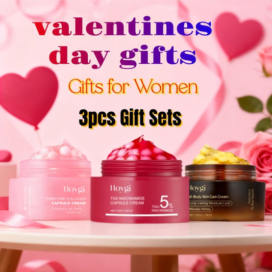 Face Cream PDRN Collagen Three-Piece Capsule Set with Vitamin C and Niacinamide for Day or Night Use