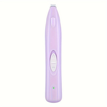 LED Dog Paw Trimmer with USB-Rechargeable Cordless Design, Spare Head Pieces and Purple or Green Finish