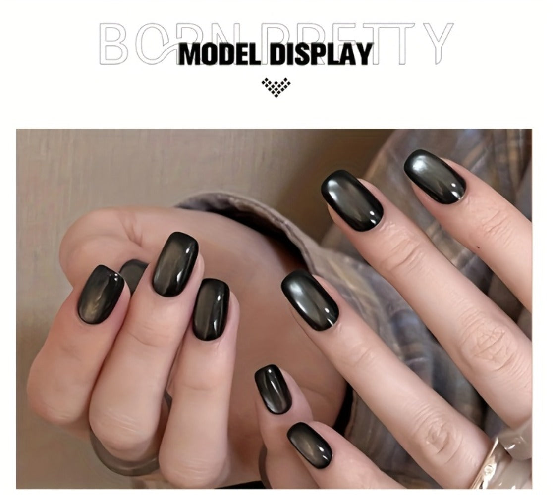Gel Nail Polish in 10ml Black Magnetic Cat-Eye with Glass-Bead Shimmer, BGC01 or MY49 for Shimmer Art