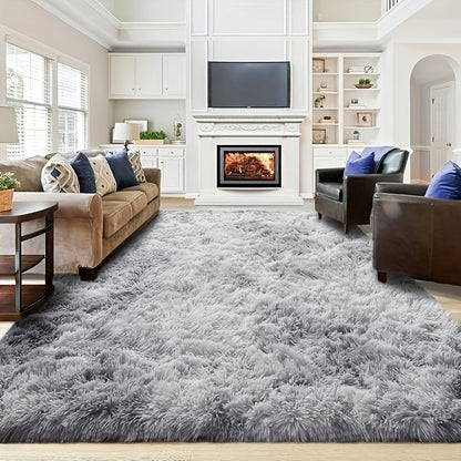 Gradient and Solid-Color Plush Shag Area Rug in 4 x 6, 5 x 8 or 6 x 9-Foot Checkout Options