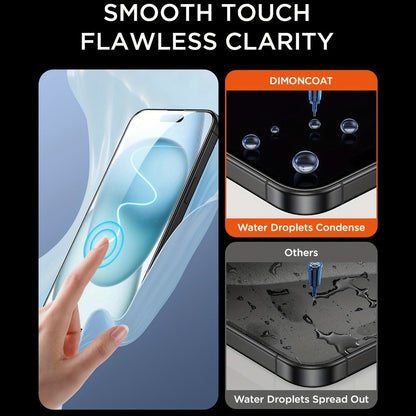 Screen Protector, 4-Piece iPhone 16 Plus Privacy Tempered Glass Set with One-Click Dust-Removal Installation Frames