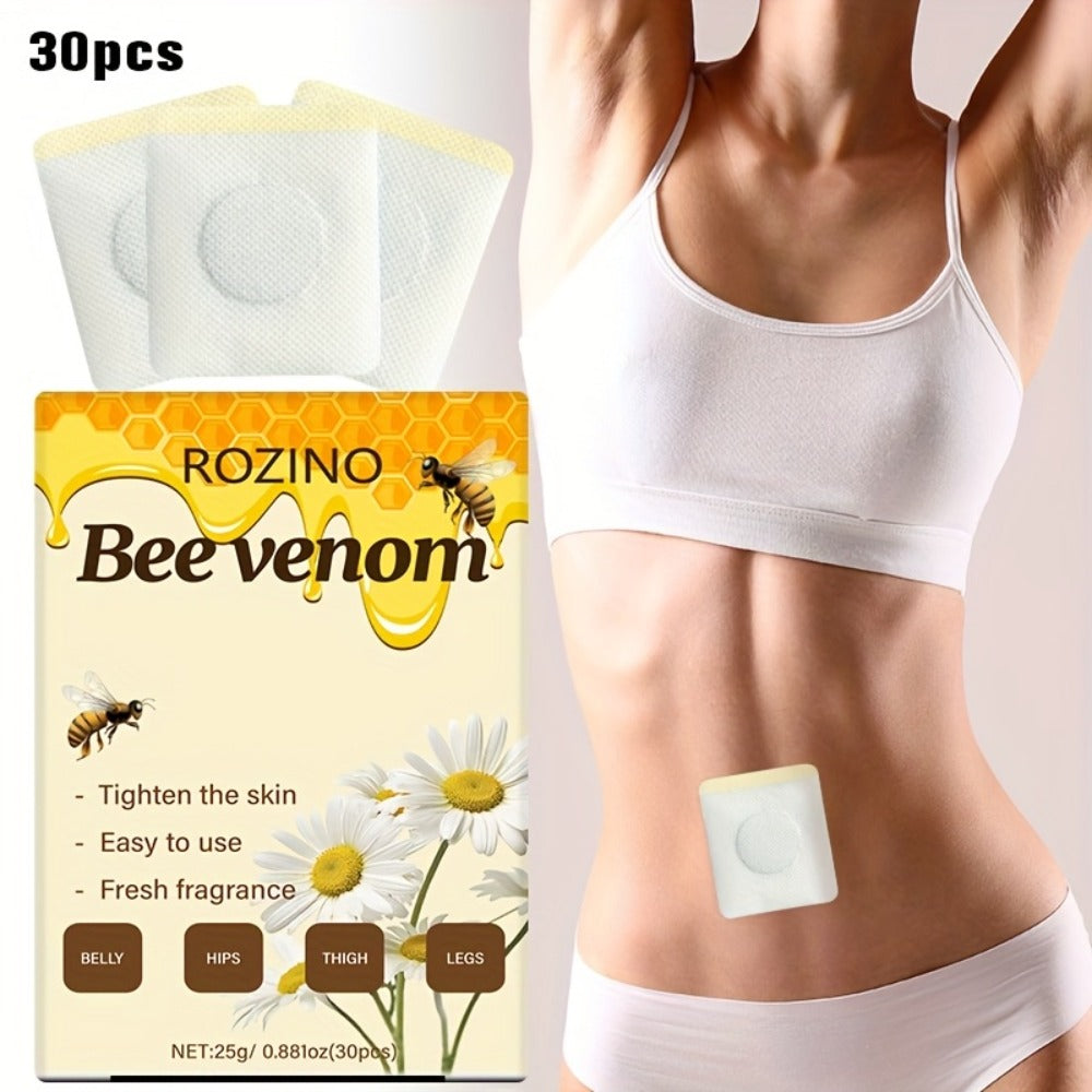 Bee Venom Navel Patches 30pcs – Natural Botanical Belly Button Patches for Body Wellness, Detox & Self Care, Long-Lasting Adhesion, Fresh Scent, Gentle for All Skin Types