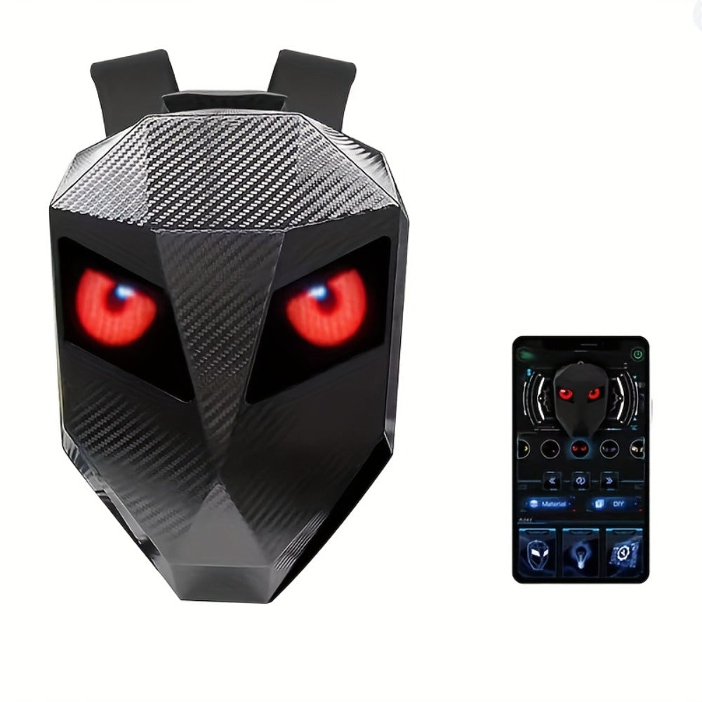 LED Motorcycle Backpack with Display Screen, Hard Shell Helmet Bag, USB Charging Port, 48x48 Dot Matrix Smart Riding Backpack, Large 19-Inch Laptop Compartment, Multiple Colors