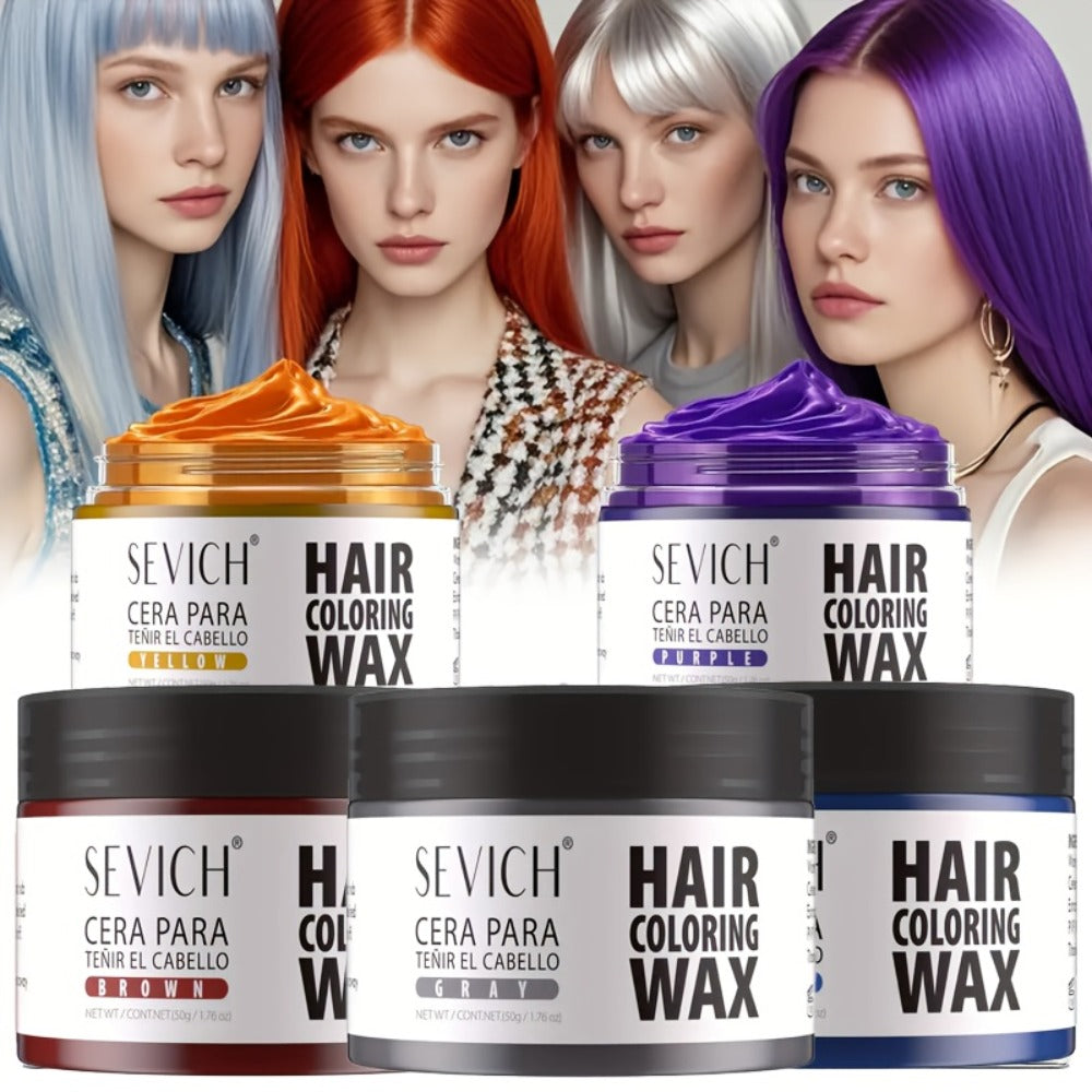 Temporary Hair Color Wax with Strong-Hold Styling Formula in Ten Shades for Parties and Costumes