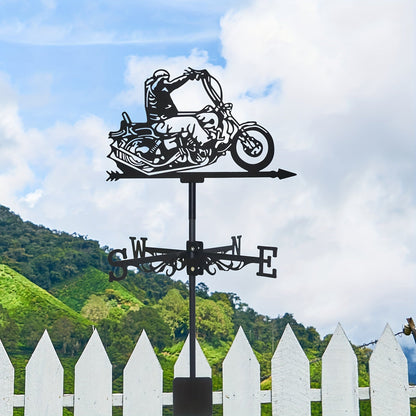 Weathervane | Metal Motorcycle Garden Yard Roof Wind Direction Decor