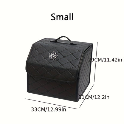Foldable Car Trunk Storage Box – Large Capacity Collapsible Cargo Organizer for Car Interior, SUV & Trunk | Black & White, Small & Large