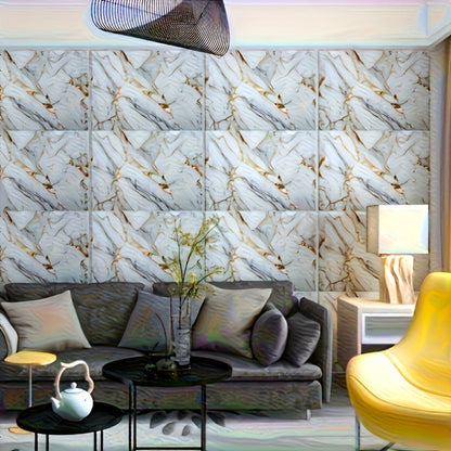 11.8 x 23.6-Inch Marble-Pattern Foam Wall Panels in 50- or 100-Piece Color and Count Options
