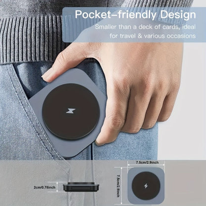 Wireless Charging Station, T11 Foldable 3-in-1 15W Travel Pad in Black for iPhone, Apple Watch and AirPods