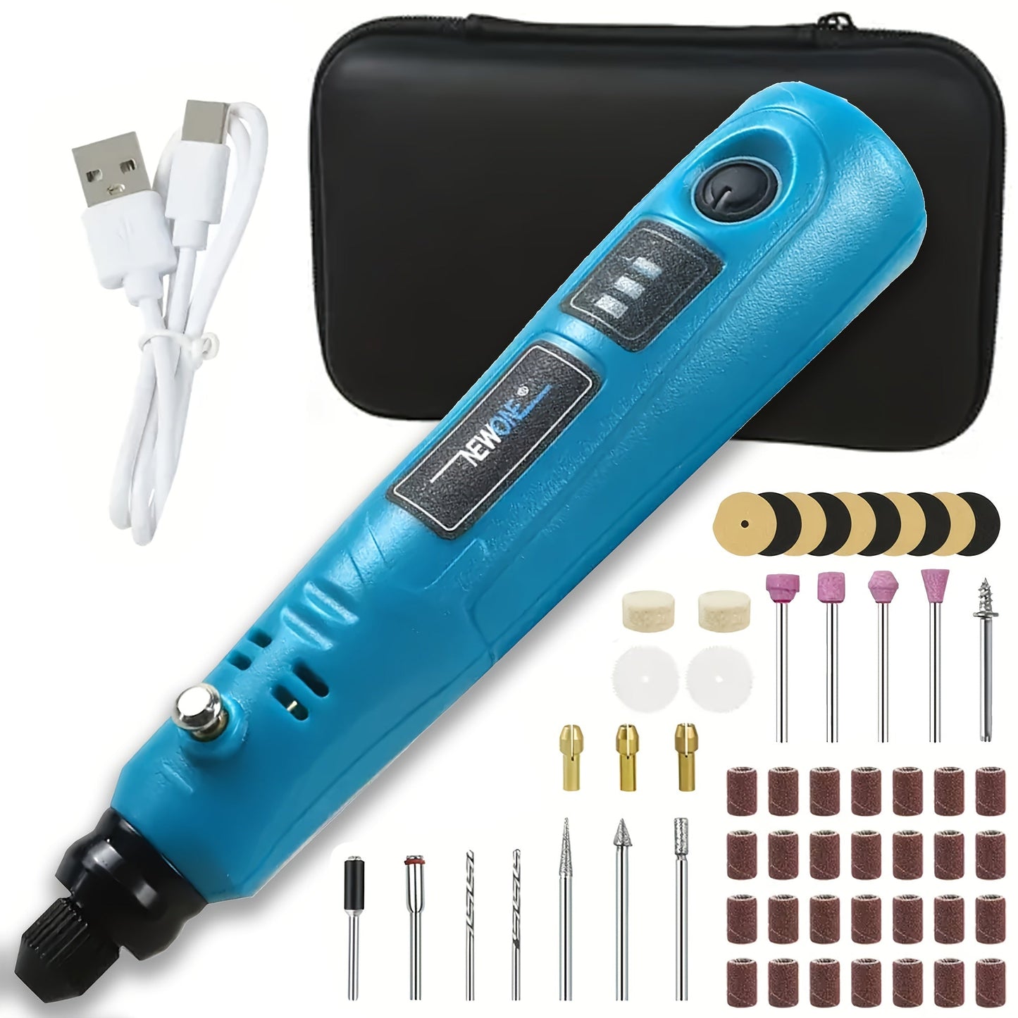 Cordless Rotary Tool Kit 3.6V USB Charging – Sanding Polishing Drilling Engraving Multi-Purpose Power Tool for Home Workshop Hobbyists 25/53/86 Pcs
