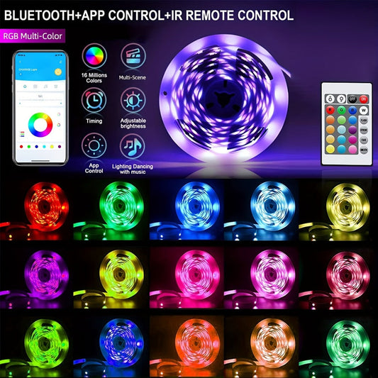 LED Strip Light RGB 200ft Kit with App and IR Remote Control, Music Sync, Timer and Dimmable Color Modes