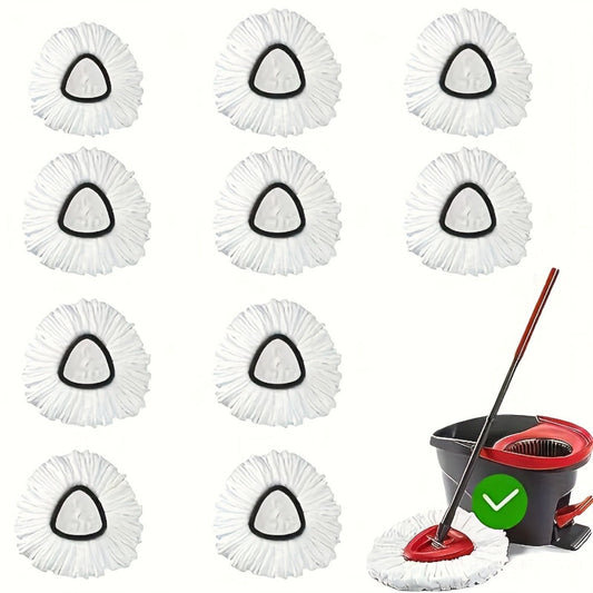 Microfiber Rotary Mop Replacement Heads 360 Degree Triangular Spin Mop Pads Refill Compatible with Rotary Mop Systems Deep Floor Cleaning 2 5 10 20 Pack