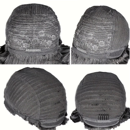 Pixie Cut Human Hair Wig with Bangs in 1B or Number 4 Color and 6 or 8 Inch Length Options