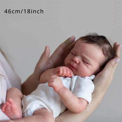 Reborn Doll, 18-Inch Sleeping Cloth-Body Figure with Vinyl Limbs, Marbled Paint and Gift Set