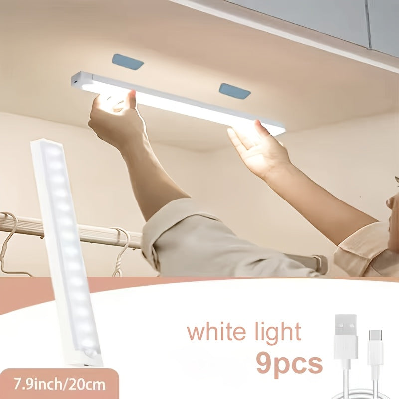 USB-C Rechargeable Motion Sensor LED Light Bar Sets in 10, 20 or 30cm Sizes and 6-, 9- or 12-Packs
