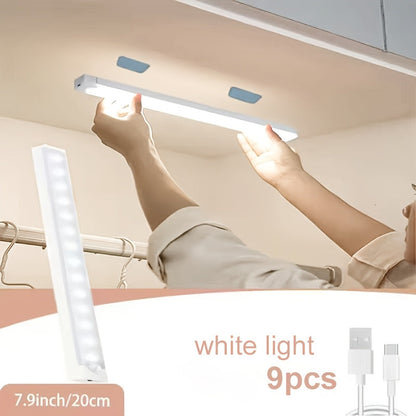 USB-C Rechargeable Motion Sensor LED Light Bar Sets in 10, 20 or 30cm Sizes and 6-, 9- or 12-Packs