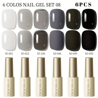 Gel Nail Polish Set with IRISGOBLADI Label, 6 Solid Colors per Set and 8 Retained Palettes