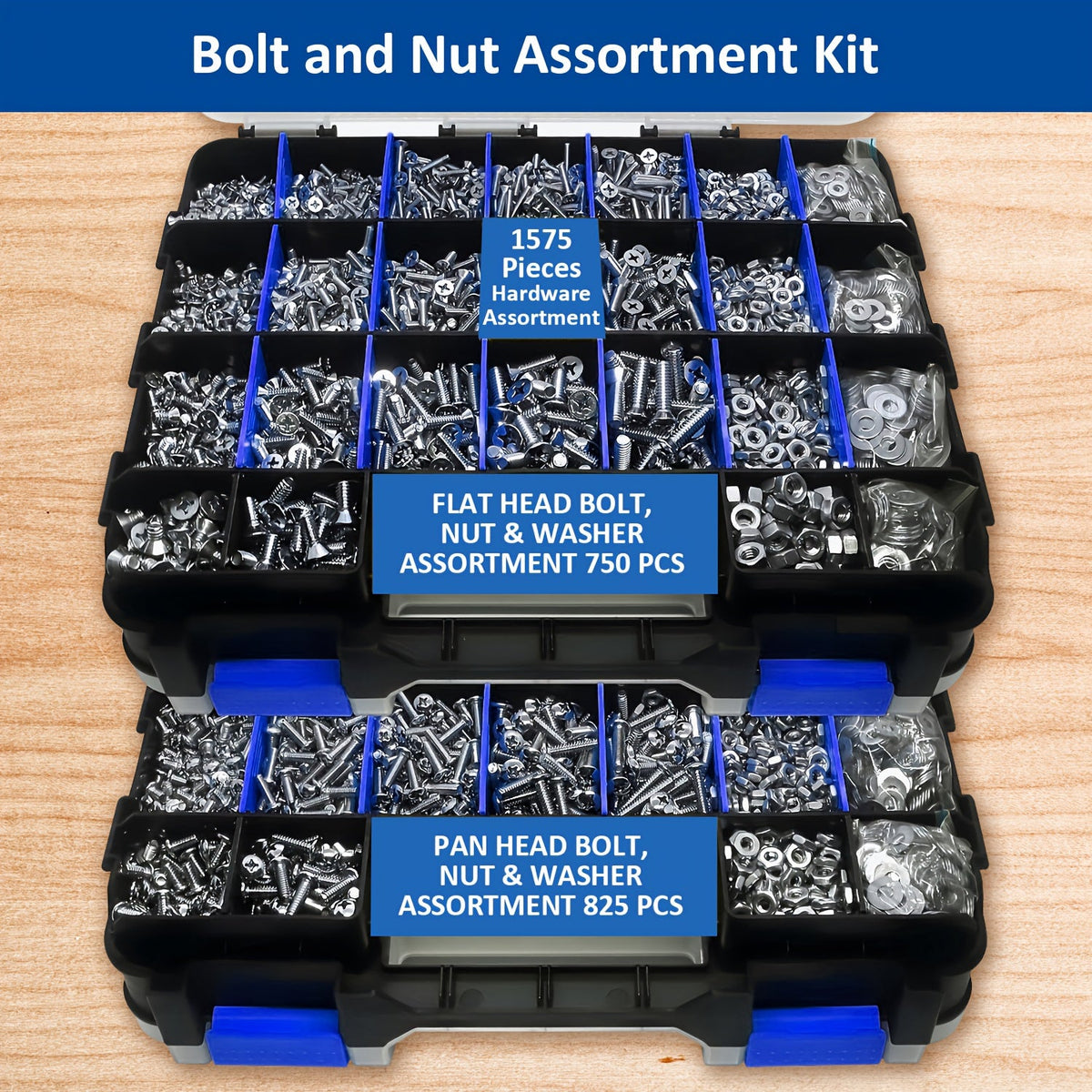 1575pcs 304 Stainless Steel Nuts and Bolts Assortment Kit for Entryways, Bedrooms and Living Spaces