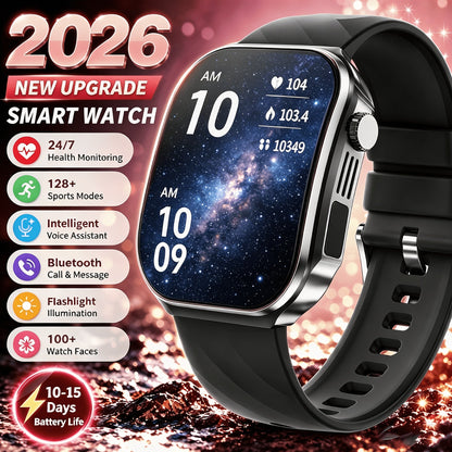 Curved Screen Smartwatch 1.85 Inch Full Touch Calling Messaging Music Camera Control Fitness Tracker Heart Rate Sleep Multiple Sport Modes Android iPhone Compatible Women Men Outdoor Lighting Version Black Pink