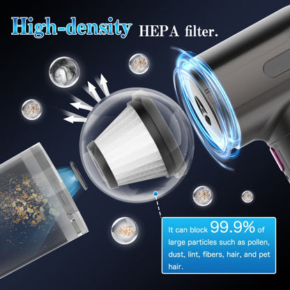 Cordless Car Vacuum Cleaner USB Rechargeable – Powerful Handheld Vacuum with Blow & Suction, Multiple Accessories for Car, Home, Office & Outdoor Use, Portable Strong Suction Auto Vacuum