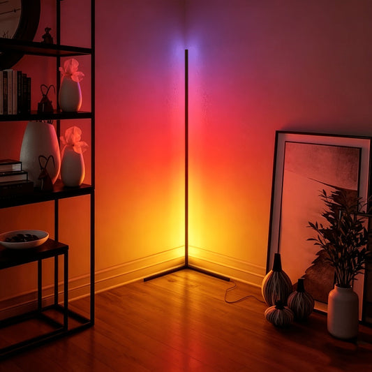 RGB LED Corner Floor Lamp 56 Inch 16 Million Color Changing – Music Sync, App & Remote Control, USB Powered Smart Light | Game Room, Bedroom, Living Room & Holiday Decor | 1 & 2 Pack