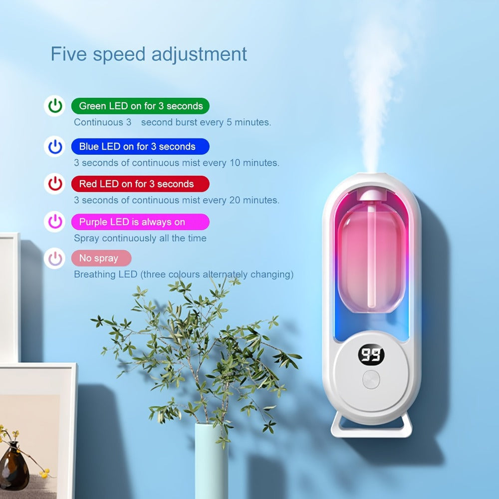 USB Essential Oil Diffuser with Five-Level Display, Multicolor Light and One-, Three- or Five-Bottle Bundles