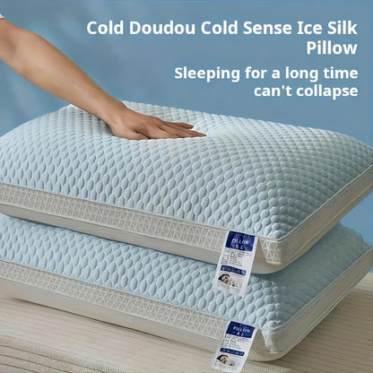 Two-Piece Rectangular Bed Pillow Set in Blue, Gray, Pink or Indigo with Pictured 80 x 50 cm Size