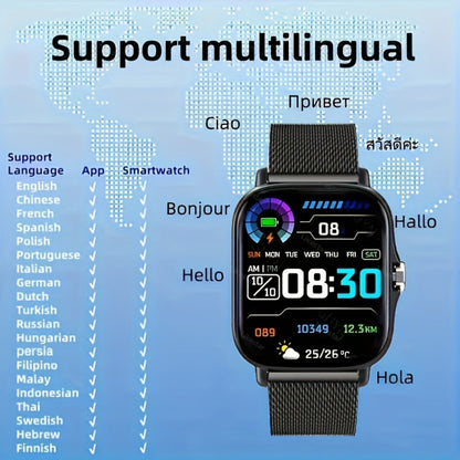Smartwatch with Free Bonus Strap, 1.83" Full Touch Screen, Phone Answering & Message Notifications, Step & Calorie Pedometer, Multiple Exercise Modes, Weather Alerts, Heart Rate Monitor – Men & Women Android & iPhone