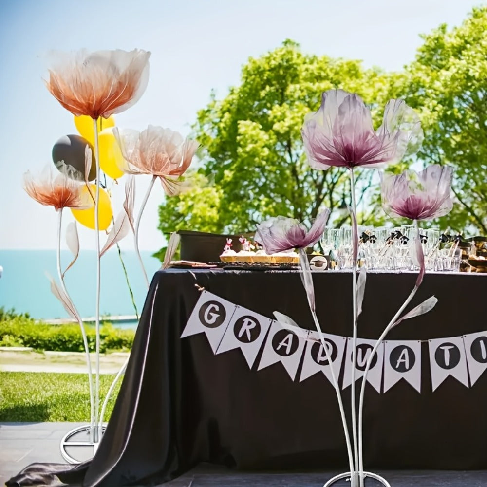 Artificial Flowers Giant Three-Piece Silk Mesh Display Set with Base, Branches and Eight Color Options
