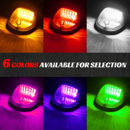 5pcs LED Cab Roof Marker Lights 16/24 LED 12V Super Bright UV-Resistant ABS Lens with Wiring Harness Kit for 2003-2018 Pickup Trucks 1500 2500 3500 4500 5500, White Amber Red Blue Green Purple