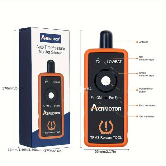 TPMS Relearn Tool 2-in-1 – Tire Pressure Sensor Reset & Activation for Ford & GM | 315MHz 433MHz | EL-50448 Compatible Automotive Diagnostic Tool